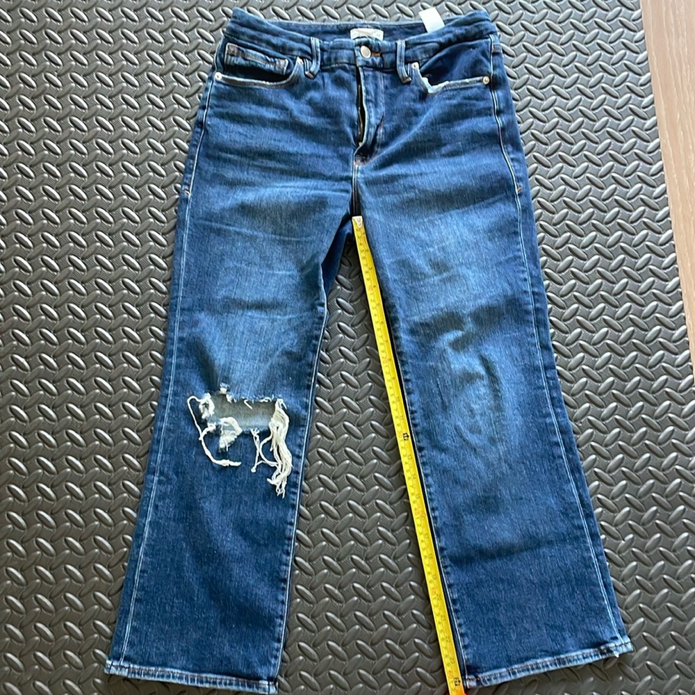 Good American GOOD LEGS LIGHT COMPRESSION CROPPED MINI BOOT JEANS - Sz 10/30